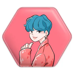 پیکسل شش ضلعی تهیونگ وی Teahyung گروه بی تی اس BTS
