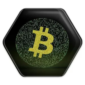پیکسل شش ضلعی ارز دیجیتال بیت کوین