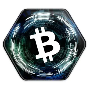 پیکسل شش ضلعی ارز دیجیتال بیت کوین