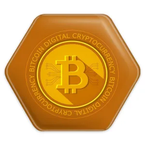 پیکسل شش ضلعی ارز دیجیتال بیت کوین