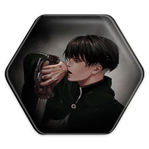 پیکسل شش ضلعی لیوای آکرمن انیمه اتک آن تایتان Attack on Titan