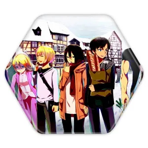 پیکسل شش ضلعی ارن و میکاسا انیمه اتک آن تایتان Attack on Titan
