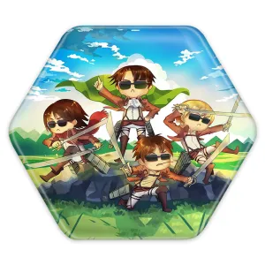 پیکسل شش ضلعی لیوای و ارن و میکاسا و آرمین انیمه اتک آن تایتان Attack on Titan
