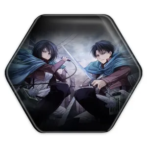 پیکسل شش ضلعی لیوای و میکاسا انیمه اتک آن تایتان Attack on Titan