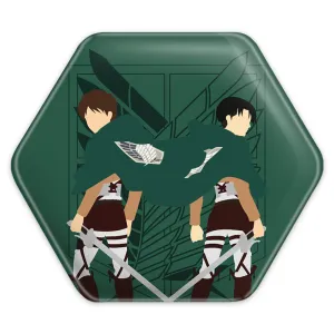 پیکسل شش ضلعی ارن و لیوای انیمه اتک آن تایتان Attack on Titan