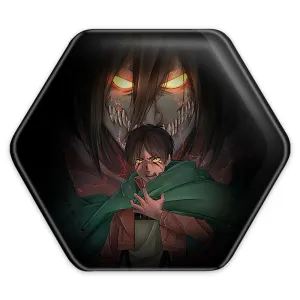 پیکسل شش ضلعی ارن یگر و حالت تایتانی انیمه اتک آن تایتان Attack on Titan