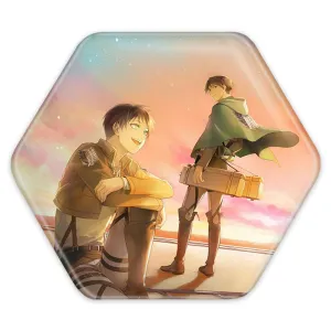 پیکسل شش ضلعی لیوای و ارن انیمه اتک آن تایتان Attack on Titan