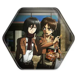 پیکسل شش ضلعی میکاسا و ارن انیمه اتک آن تایتان Attack on Titan