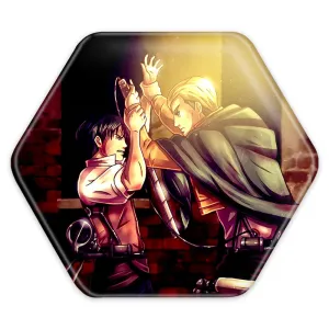 پیکسل شش ضلعی اروین و لیوای انیمه اتک آن تایتان Attack on Titan