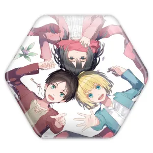 پیکسل شش ضلعی ارن و میکاسا و آرمین انیمه اتک آن تایتان Attack on Titan