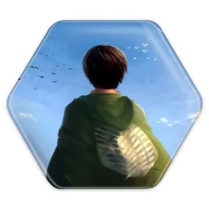 پیکسل شش ضلعی ارن یگر انیمه اتک آن تایتان Attack on Titan