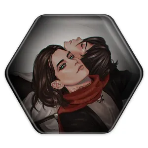 پیکسل شش ضلعی میکاسا و ارن انیمه اتک آن تایتان Attack on Titan