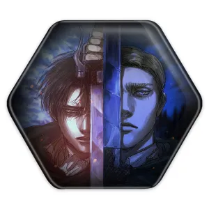 پیکسل شش ضلعی اروین و لیوای انیمه اتک آن تایتان Attack on Titan