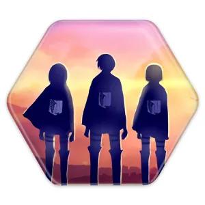 پیکسل شش ضلعی میکاسا و ارن و آرمین انیمه اتک آن تایتان Attack on Titan