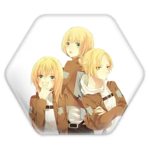 پیکسل شش ضلعی هیستوریا و ارمین و آنی انیمه اتک آن تایتان Attack on Titan