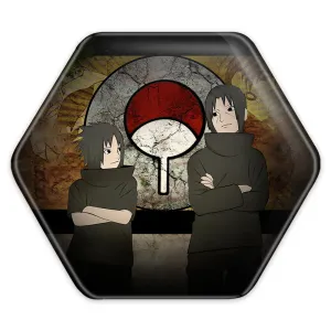 پیکسل شش ضلعی ایتاچی و ساسکه و نماد خاندان اوچیها انیمه ناروتو Naruto