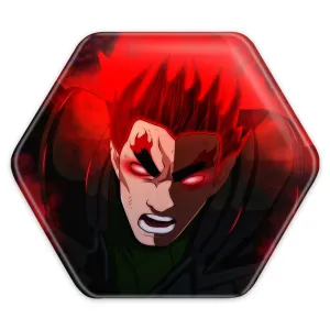پیکسل شش ضلعی گای قدرتمند انیمه ناروتو Naruto