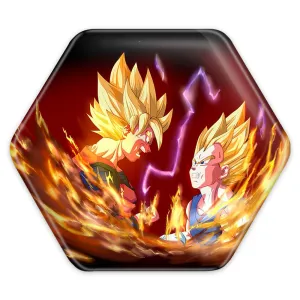 پیکسل شش ضلعی گوکو و وجیتا انیمه دراگون بال Dragon Ball