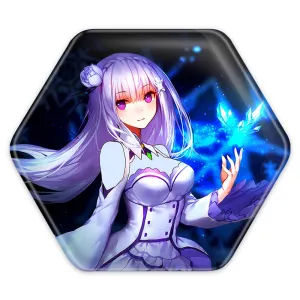 پیکسل شش ضلعی امیلیا انیمه ری زیرو ReZero