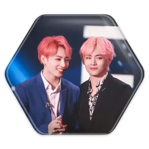 پیکسل شش ضلعی  تهیونگ و جونگ کوک ویکوک گروه بی تی اس BTS