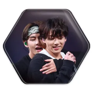 پیکسل شش ضلعی  تهیونگ و جونگ کوک ویکوک گروه بی تی اس BTS