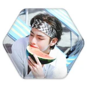 پیکسل شش ضلعی تهیونگ وی Taehyung گروه بی تی اس BTS