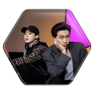 پیکسل شش ضلعی نامجون Namjoon و جیمین Jimin گروه بی تی اس BTS