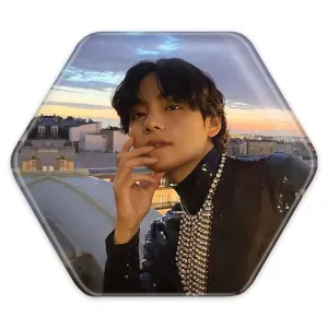 پیکسل شش ضلعی تهیونگ وی Taehyung گروه بی تی اس BTS