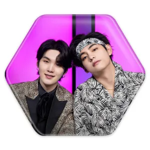 پیکسل شش ضلعی تهیونگ و شوگا گروه بی تی اس BTS