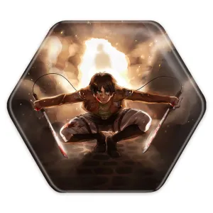 پیکسل شش ضلعی ارن یگر انیمه اتک آن تایتان Attack on Titan