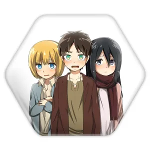 پیکسل شش ضلعی میکاسا و ارن و ارمین انیمه اتک آن تایتان Attack on Titan