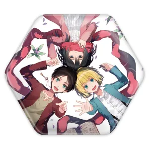پیکسل شش ضلعی میکاسا و ارن و ارمین انیمه اتک آن تایتان Attack on Titan