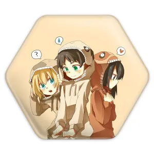 پیکسل شش ضلعی میکاسا و ارن و ارمین انیمه اتک آن تایتان Attack on Titan