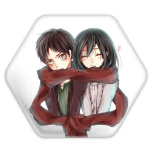 پیکسل شش ضلعی میکاسا و ارن انیمه اتک آن تایتان Attack on Titan