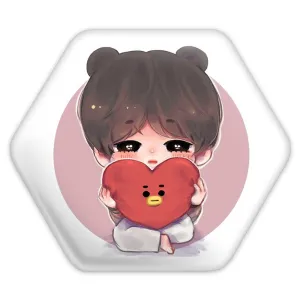پیکسل شش ضلعی تهیونگ Taehyung گروه بی تی اس BTS
