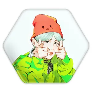پیکسل شش ضلعی شوگا Suga گروه بی تی اس BTS