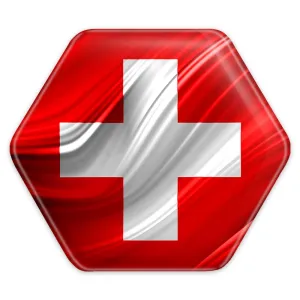 پیکسل شش ضلعی پرچم سوئیس