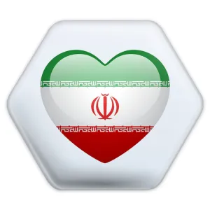 پیکسل شش ضلعی پرچم ایران