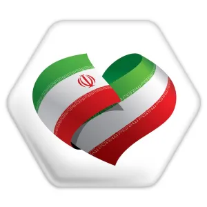 پیکسل شش ضلعی پرچم ایران