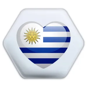 پیکسل شش ضلعی پرچم اروگوئه
