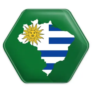 پیکسل شش ضلعی پرچم اروگوئه