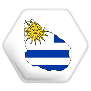 پیکسل شش ضلعی پرچم اروگوئه