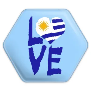 پیکسل شش ضلعی پرچم اروگوئه