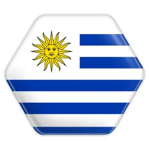 پیکسل شش ضلعی پرچم اروگوئه