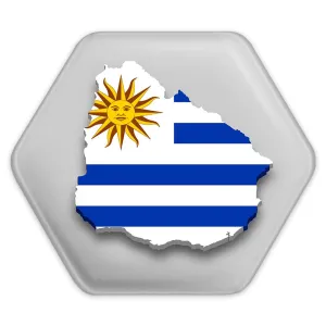 پیکسل شش ضلعی پرچم اروگوئه
