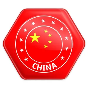 پیکسل شش ضلعی پرچم چین