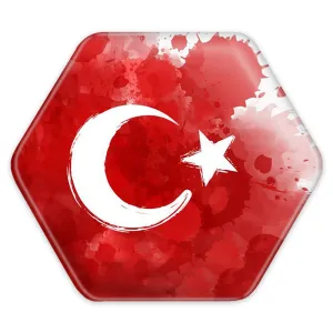پیکسل شش ضلعی پرچم ترکیه