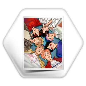 پیکسل شش ضلعی گروه بی تی اس BTS