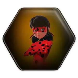 پیکسل شش ضلعی دختر کفشدوزکی