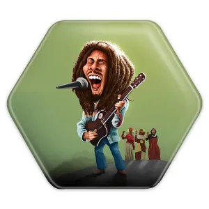 پیکسل شش ضلعی باب مارلی Bob Marley